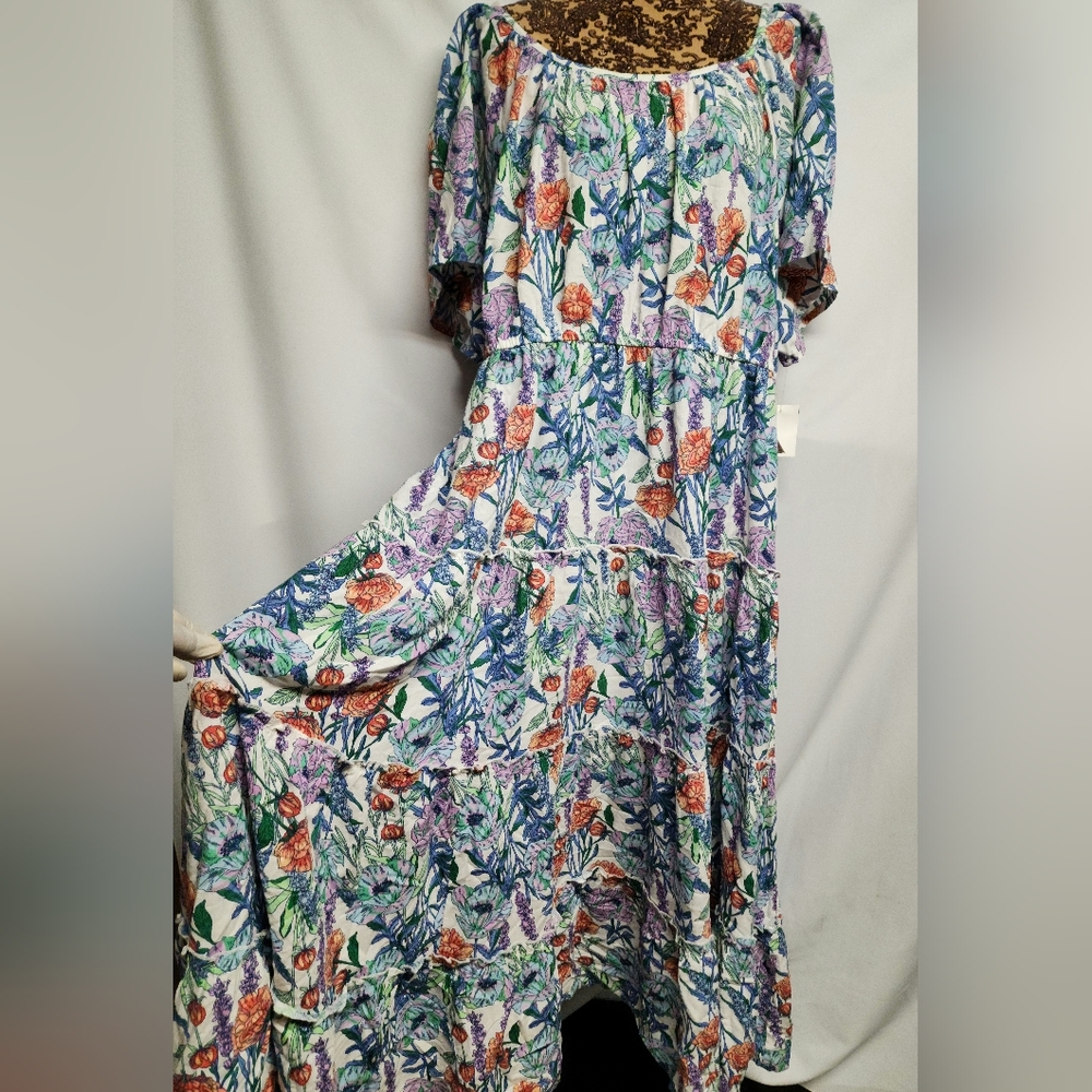 St John's Bay Floral Panel Dress.  Sz 3x. New
